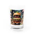 AI妖怪大図鑑のトリプル肉厚ビーフバーガー妖怪　バグドガルド Water Glass :front