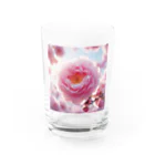 su-toの4月11日の誕生花　八重桜(牡丹桜) Water Glass :front