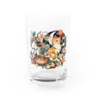 猫LOVE items Noahの猫LOVE items 茶虎と白黒 Water Glass :front