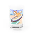 ショップたかぞーの波乗りネコ Water Glass :front