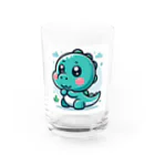 スタイリッシュベアーのモフモフでキュートな恐竜のゆるキャラ Water Glass :front