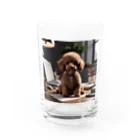 oshare_kurashiのいぬこりワン業（トイプードル） Water Glass :front