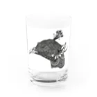 曼荼羅屋のPeacock モノクロームver Water Glass :front