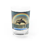 Melia-wizard-cの虹の輪イルカ Water Glass :front