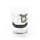 SpicaProducts｜チワワとイイモノ扱うストア🐾の白チワさんと黒チワくん「せいれつ」 Water Glass :front