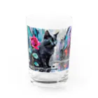 シエル🌈＠虹と花と動物の薔薇と黒猫🌹🐈‍⬛ Water Glass :front