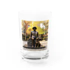 AQUAMETAVERSEの人と犬の銅像　なでしこ1478 Water Glass :front