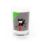 ペコりんショップの黒柴散歩拒否 Water Glass :front