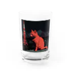 大人な動物のお店の夜の猫 Water Glass :front