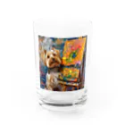 AQUAMETAVERSEの犬のぼくが画家だよ何か？ アメジスト 2046 Water Glass :front