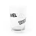 トトラベル - TOTORAVELのグラス（ブラック＆ホワイト文字ロゴ） Water Glass :front