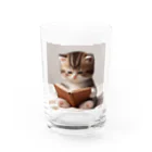 しんふぉショップの読書する赤ちゃんネコのグッズ Water Glass :front