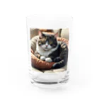 Ken17のソファのクッションの上で眠る猫 Water Glass :front