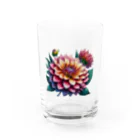 Have-good-luckのふんわりした花「ダリア」 Water Glass :front