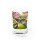 JAMnano1837の猫 in 花園 Water Glass :front