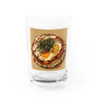 AQUAMETAVERSEの目玉焼きを乗せたお好みモダン焼き　kouchan 1616 Water Glass :front