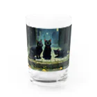 おかづあいのねこちゅうしんの黒の三頭政治 Water Glass :front