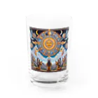 MKTU51の月　太陽　大地への祈り3 Water Glass :front