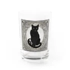 動物デザイングッズの黒猫 グラス前面