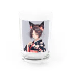 ショコラの和服に獣耳 Water Glass :front