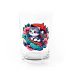 SOU＆SOUの亀乗り子猫 Water Glass :front