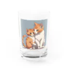 Yu-pirateの親子猫 Water Glass :front