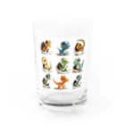 AQUAMETAVERSEの恐竜勢揃い　なでしこ1478 Water Glass :front