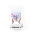 AQUAMETAVERSEのクリスタルの中に押し花がある　なでしこ1478 Water Glass :front