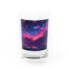 million-mindの色彩豊かな夕空 Water Glass :front