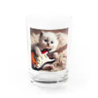 Yuji_Koroのストラトと白い子猫 Water Glass :front