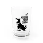 黒柴まろと茶柴たろのかわいい黒柴：マテ Water Glass :front