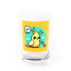 32 310のオカメインコ Water Glass :front