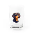 ドッグハウスベティのブラックタン・ダックス Water Glass :front