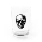 髑髏と骨のシンプルスカル Water Glass :front