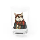 鼻ぺちゃ犬と和猫の和猫  Water Glass :front