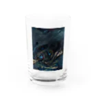 夜のアトリエのフルイドアートグッズ　夜の大海と夜の巨龍 Water Glass :front