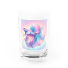 くちベタのユニコーンカラーのハーフムーンベタ Water Glass :front