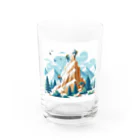 アミュペンの山頂に向かって勇敢に進む登山者 Water Glass :front