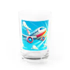 yohiti193の空飛ぶ飛行機のイラスト Water Glass :front