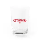 せたが屋さんの世田谷グッズ　レッドロゴ（setagaya item） Water Glass :front