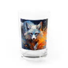 タカヤマ・サイトのフォックス・突き進む意志・アート風 Water Glass :front