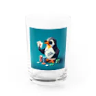 動物とポーカー AKsのペンギンポーカー Water Glass :front