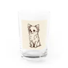 チワワのすももdear.moのチワワのおすわりできるもん Water Glass :front