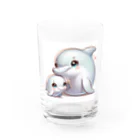 しんすけのイルカの親子 Water Glass :front