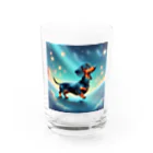 Tom's　ＳＨＯＰの星空を散歩するミニチュアダックスフンド Water Glass :front