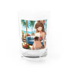 かるるんショップの海と南国と水着と　夏休み Water Glass :front