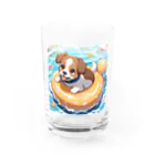 柴犬しばわんこhana873の海水浴してるワンコちゃん Water Glass :front