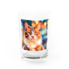 猫好きの谷の猫の水彩画/キジトラねこのイラスト Water Glass :front