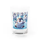 aoharu2005の笑顔で泳ぐペンギン Water Glass :front