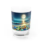 yunakiziの夜に輝くシーガラス Water Glass :front